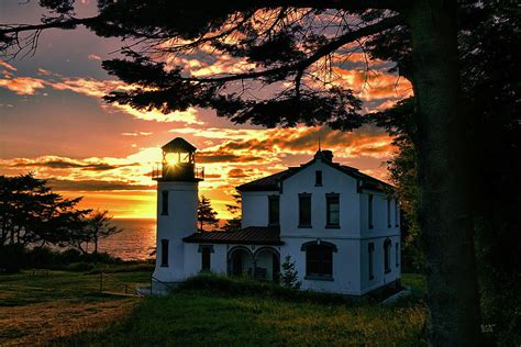 Sunset Lighthouse Photograph By Rick Lawler Fine Art America