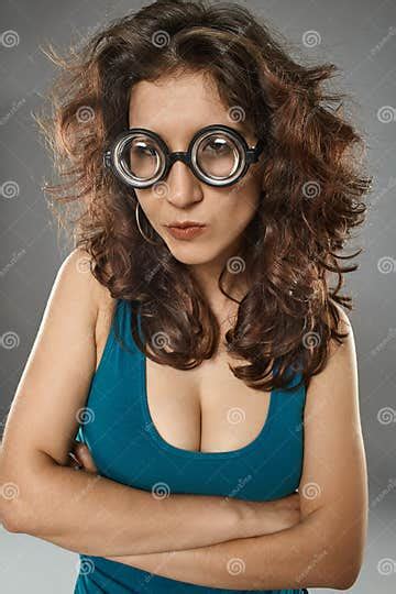 Woman With Nerdy Glasses Stock Image Image Of Face Adult 62225729