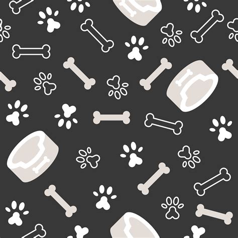 Paw Print And Dog Bone Background