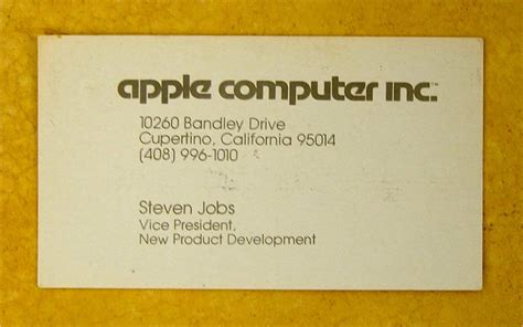 Business cards display the global contact details for your business, including your brand or logo when the customer taps the business card, it expands as shown in figure 1. Steve Jobs Apple VP Business Card, Circa 1979 | Obama Pacman