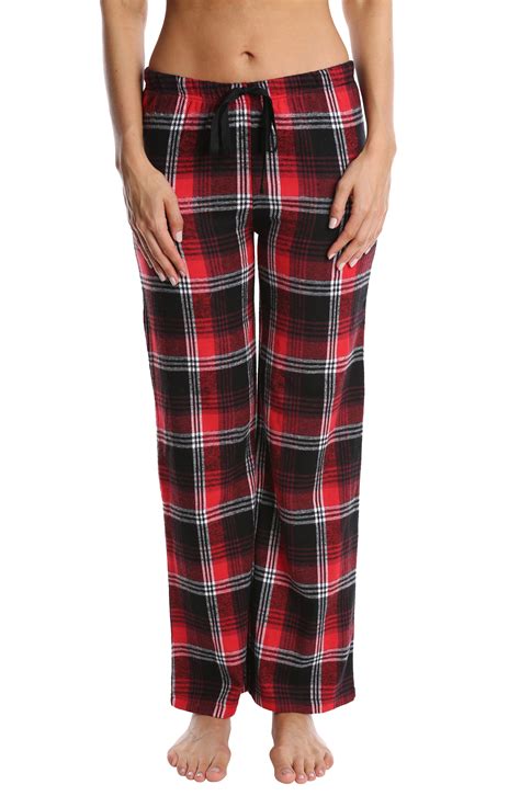 Blis Womens Cotton Flannel Pajama Pants Ladies Lounge And Sleepwear Pj Bottoms Red Pop