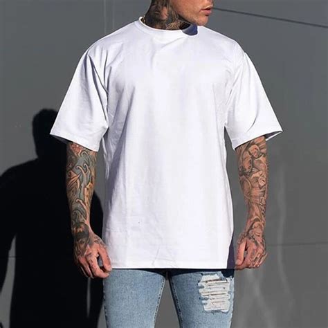 muscleguys oversized t shirt men gym bodybuilding and fitness loose casual lifestyle wear t