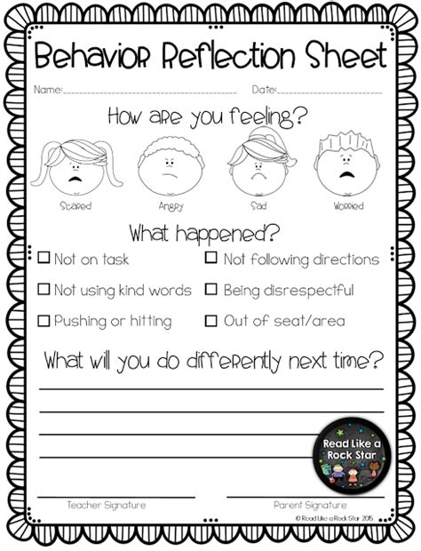 Reflection Sheet For Students Thekidsworksheet