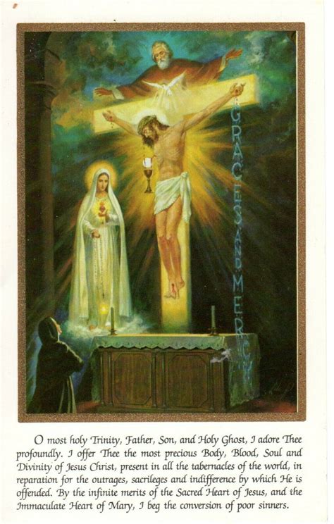 Holy Card Of The Last Vision Of Fatima To Sr Lucia Holy Cards Lady