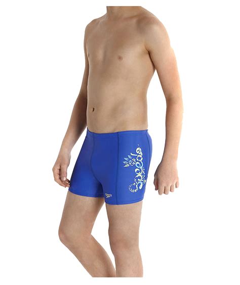 Speedo Boys Swimming Trunks Shorts Allover Panel Aquashort Ebay