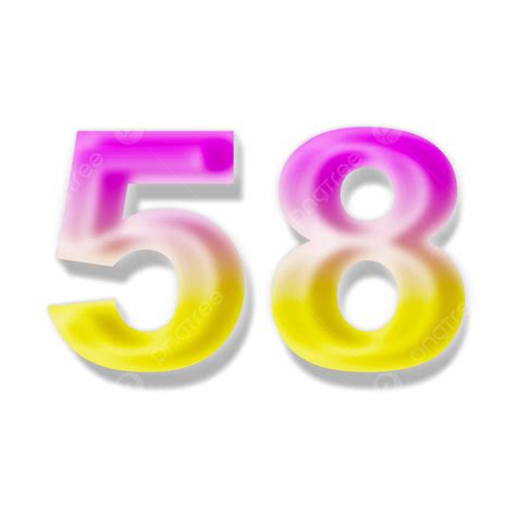 Numéro 58 Effet De Texte Dégradé 3d Cool Fond Transparent Png 58