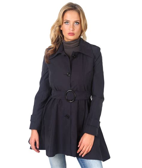Uk Ladies Classic Asymmetric Mac Jacket Womens Military Belted Trench