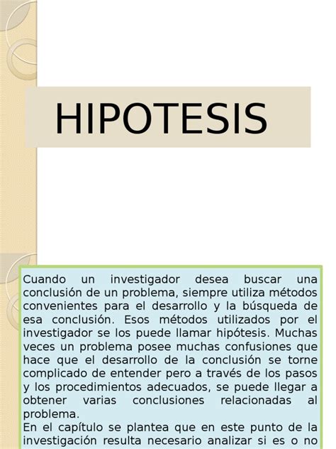 Hipotesis Hipótesis Teoría