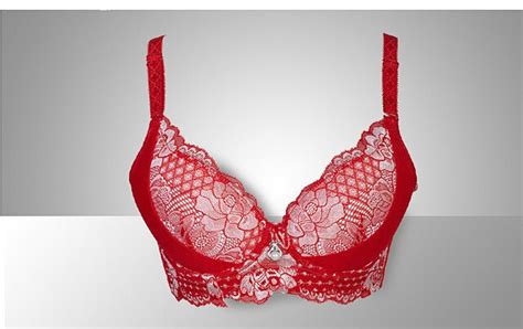 New Sex Lace Push Up Bra With Floral Deep V Brassiere 32 34 36 A B Cup