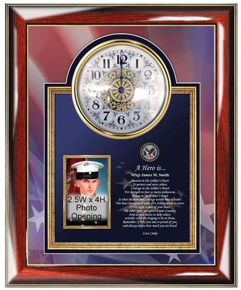 Personalized Poetry Clock Military Picture Frame Photo Plaque Navy Air