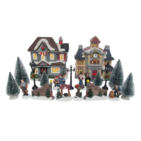 Opt for a christmas village set if. Home Accents Holiday 6.1 in. H Lighted School Village Set ...