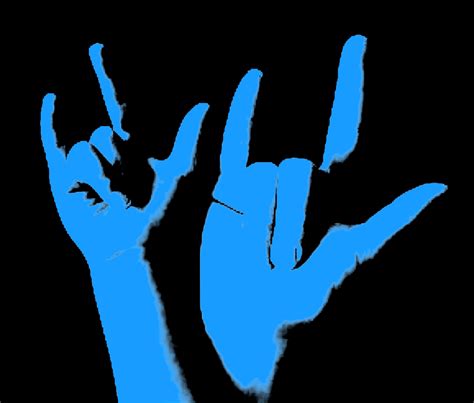 Blue Ily Hands America Sign Deaf Culture Blue Poster Asl Sign