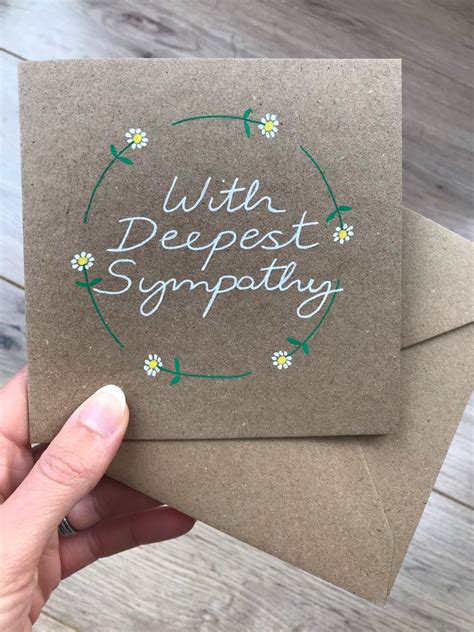 With Deepest Sympathy Card Floral Sympathy Card Etsy