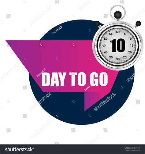 10 Days To Go Sign Labelsticker Royalty Free Stock Vector