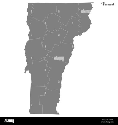 High Quality Map Of Vermont Is A State Of United States With Borders Of
