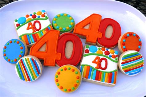 All of our gourmet birthday cookies are ordered online. Image result for 40th birthday decorated cookies | Fun ...