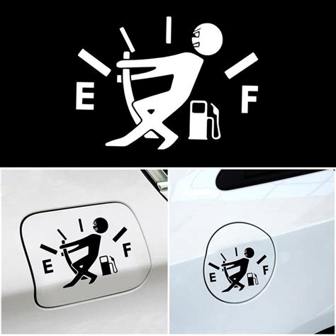 Funny Pull To Full Reflective Fuel Tank Pointer Vinyl Car Sticker