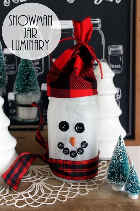 Snowman Jar Luminary Easy Winter Craft Idea Easy Winter Crafts