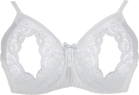 Empire Intimates Lace Peek A Boo Bra Open Cup Bare Breasts Nipples White Amazon Co Uk