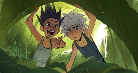 Pressured by gon, they explain komugi is extremely dear to the king and offer to do anything they want after the. gon & killua ;; hxh | Anime, Killua, Haikyuu funny
