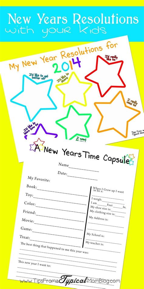 Free Printable New Years Resolution Worksheet