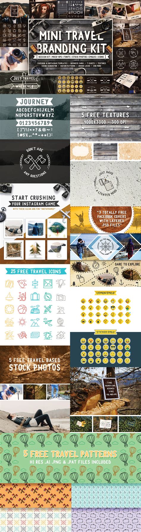 free mini travel branding kit on behance