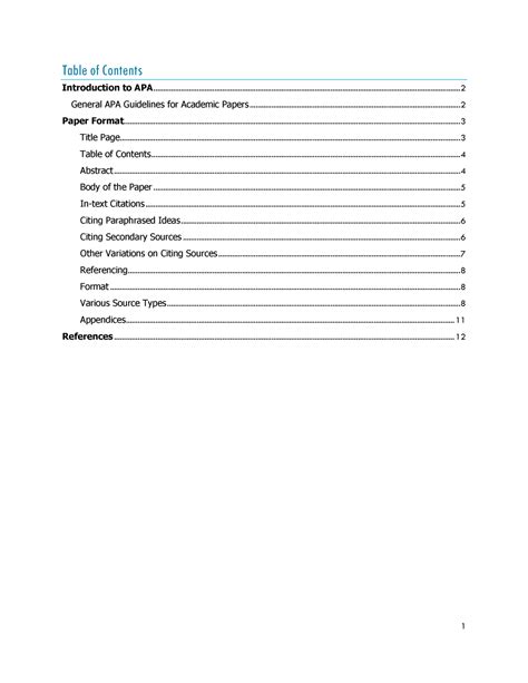 Apa Writing Guide 2020 Apa Format Table Of Contents Introduction To