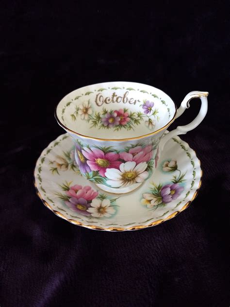 October Royal Albert Flower Of The Month Tea Cup And Saucer Etsy