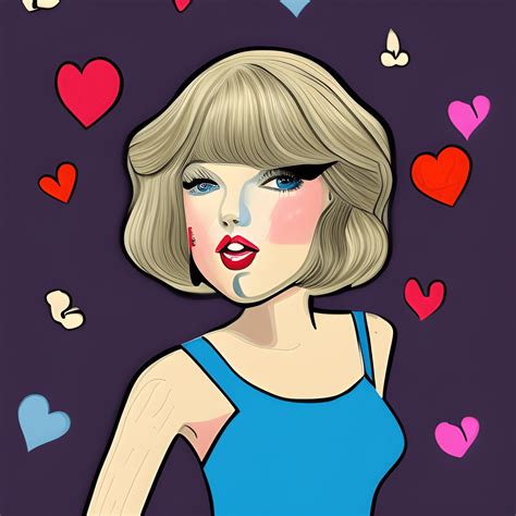 Taylor Swift Kawaii Cartoon Sky Graphic · Creative Fabrica