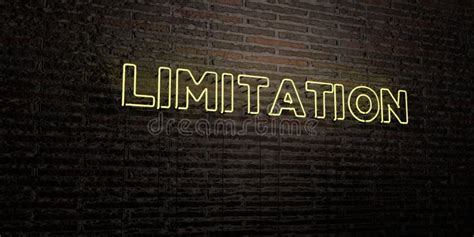 Limitation Realistic Neon Sign On Brick Wall Background 3d Rendered