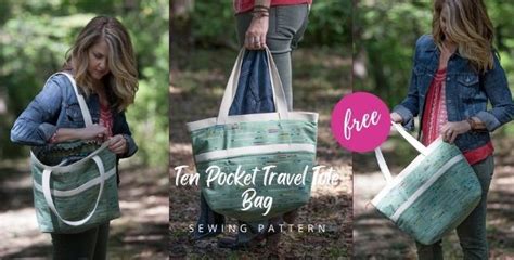 Ten Pocket Travel Tote Bag Free Sewing Pattern Sew Modern Bags