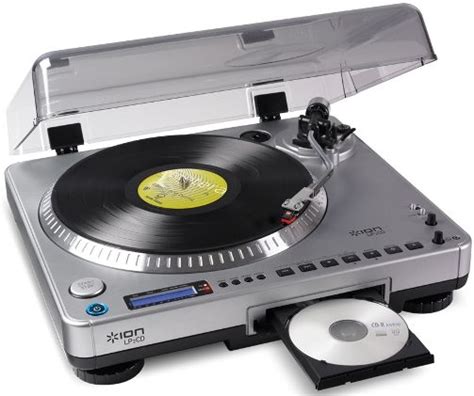 Ion Audio Lp 2 Cd Turntable With Built In Cd Recording Silver Copy