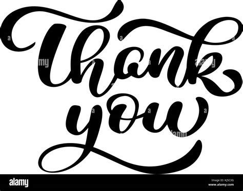 Text Thank You Hand Written Calligraphy Lettering Handmade Vector