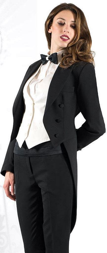 Dressed For Formal Occasion In Tuxedo And Bow Tie Coats For Women Women Wearing Suits Women