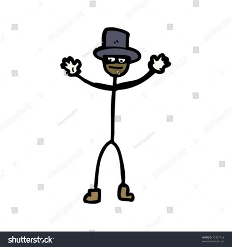 Stick Man Villain In Top Hat Cartoon Stock Vector Illustration 73337428