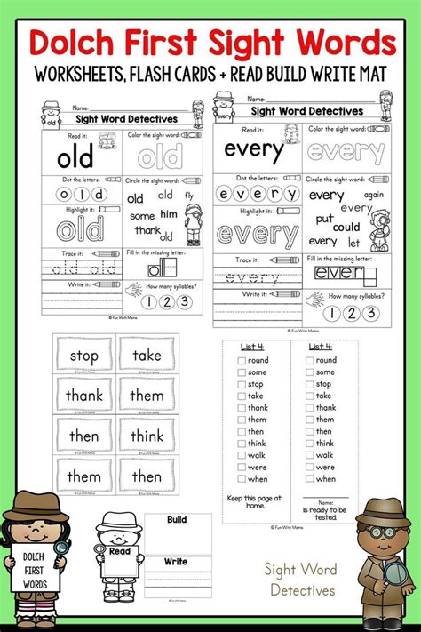 First Grade Sight Words Interactive Worksheets For Learning In 2020