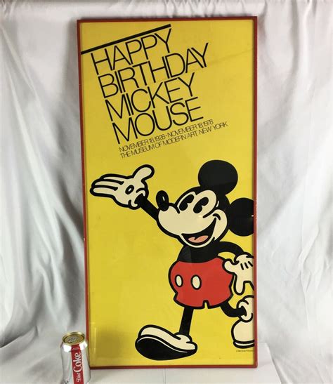 Happy 50th Birthday Mickey Mouse Vintage Museum Modern Art Ny 1978