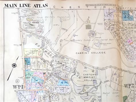 Radnor Township Map Main Line Atlas Pennsylvania Railroad Etsy