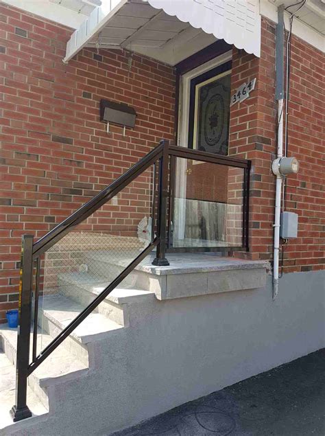 Aluminum Outdoor Glass Railings Toronto Exterior Glass Stair Railing