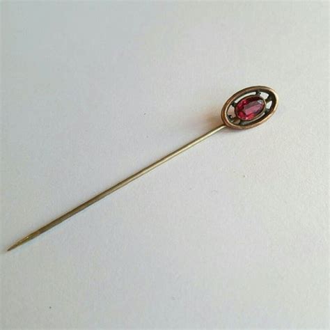 Antique Garnet Stick Pin Oval Vintage Victorian Vintage Brooch Jewelry Vintage Vintage Jewelry