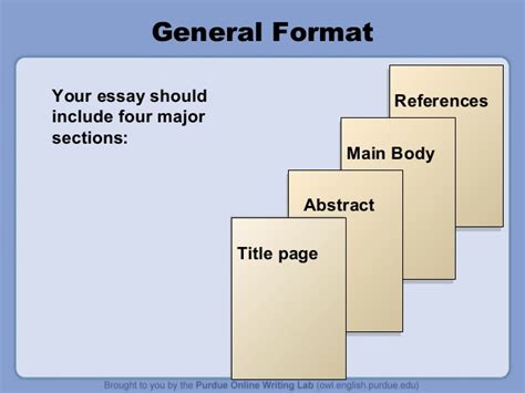 Easily apply apa format to your title page, abstract, body text, page header and reference page. Purdue owl apa style guide