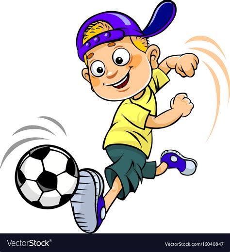 Soccer Cartoon Kid Royalty Free Vector Image Vectorstock