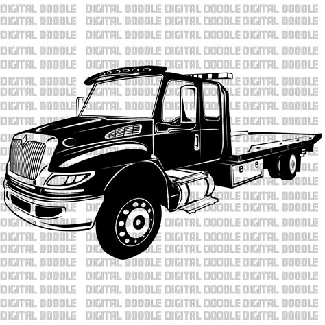 Flatbed Tow Trucks Clipart