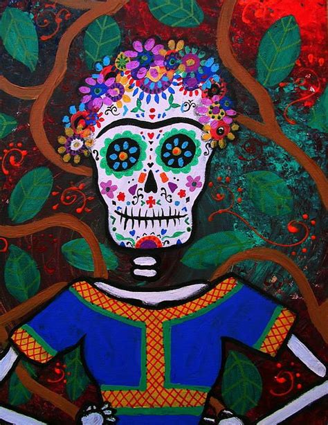 Frida Kahlo Dia De Los Muertos By Pristine Cartera Turkus Art Frida