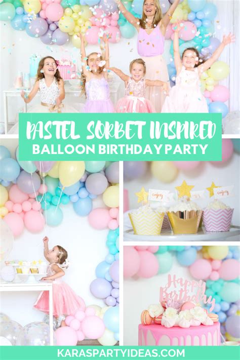 Karas Party Ideas Pastel Sorbet Inspired Balloon Birthday Party Kara