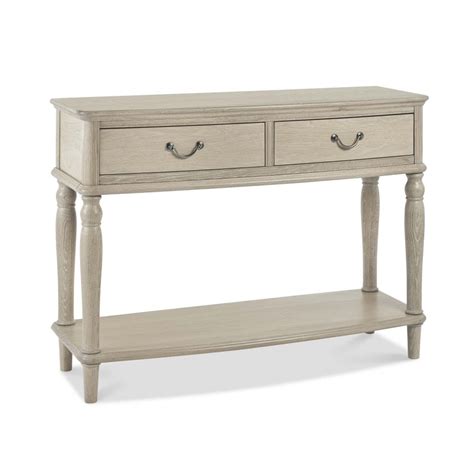 Bordeaux Chalk Oak 2 Drawer Console Table Living Room From Breeze