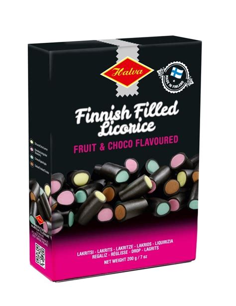 Halva Finnish Filled Licorice Assorted Licore Pieces With Fruit