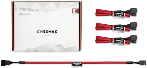 Buy Noctua Na Sec1 Chromaxred 3 Pin4 Pin Extension Cables 30cm Red