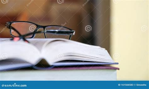 Reading Glasses On Stacked Of Books Education Concept Stock Image Image Of Long Scholarship