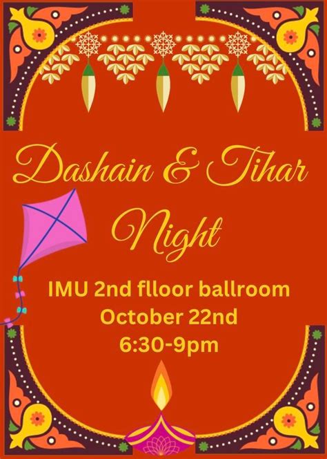 Dashain And Tihar Night Imu Ballroom Iowa City October 22 2023